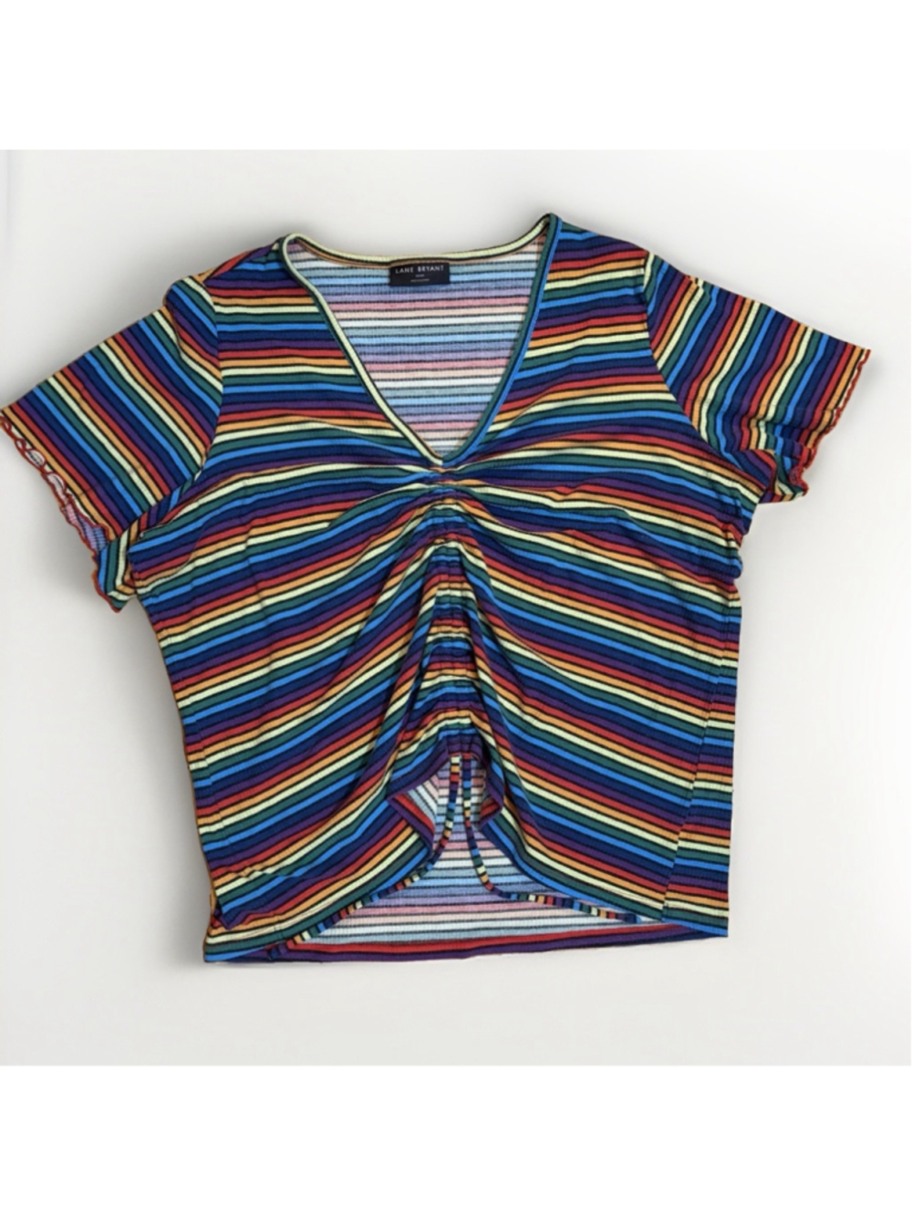 Lane Bryant Ribbed Rainbow Striped Top - Size 22/24 (3X)